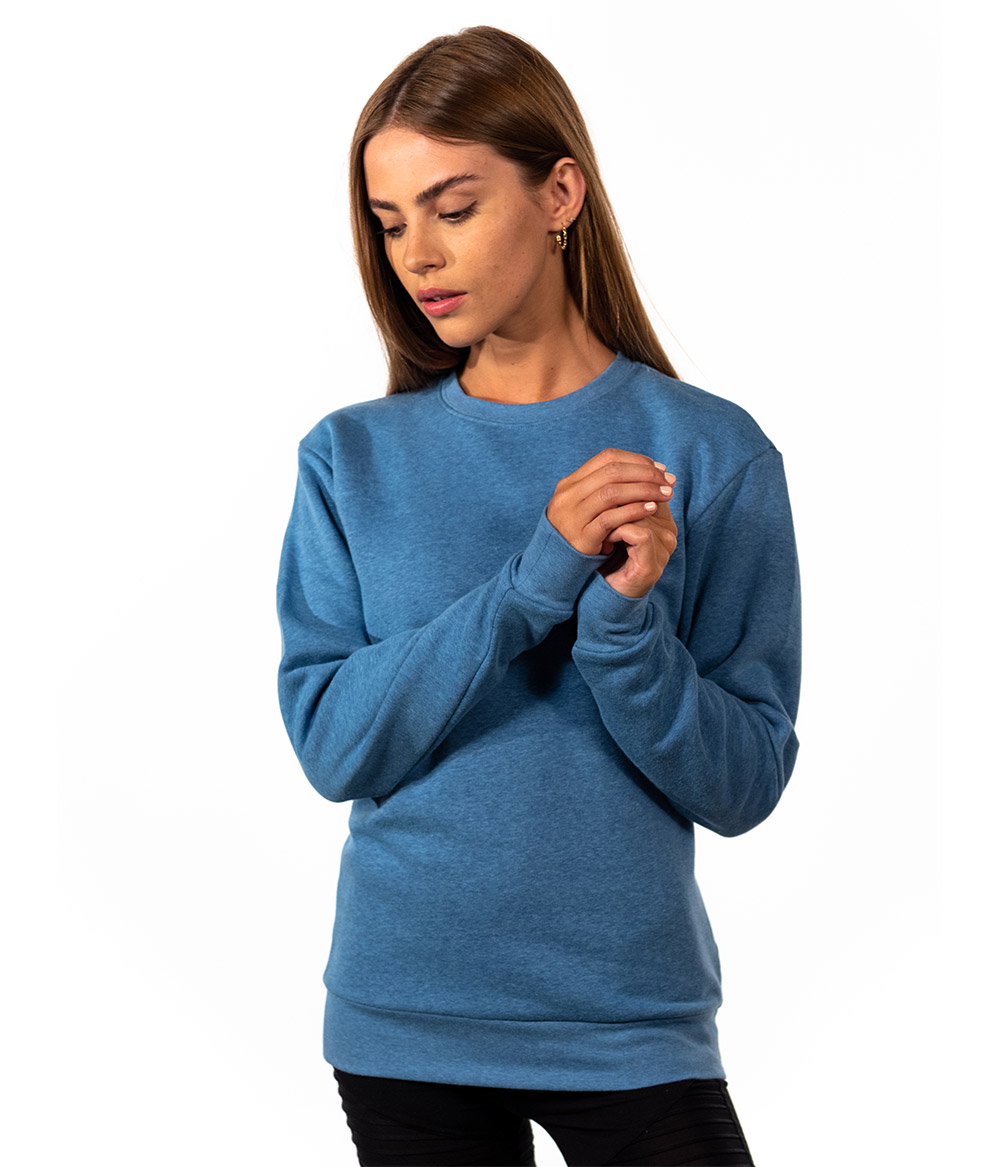 Unisex PCH Basic Pullover Crew - Heather Teal