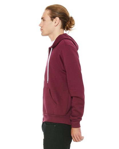Unisex Poly-Cotton Sponge Fleece Full-Zip Hoodie - Maroon