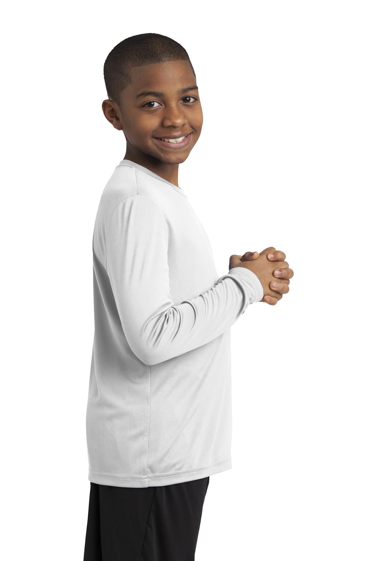 Youth Long Sleeve PosiCharge Competitor Tee - White