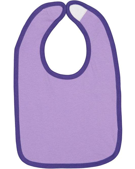 Infant Jersey Contrast Trim Velcro™ Bib - Lavender / Purple