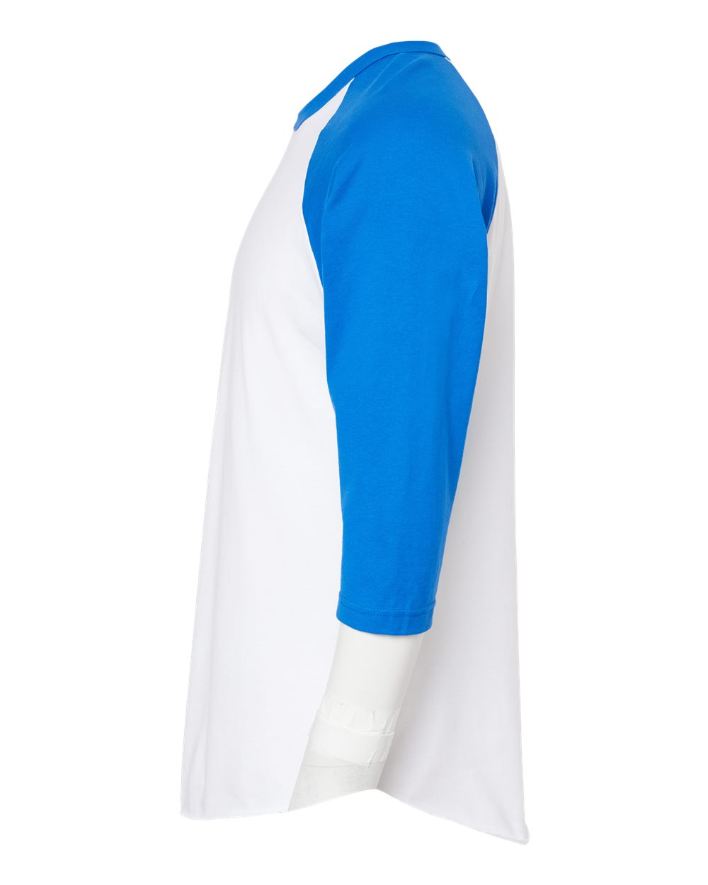 Unisex Fine Jersey Raglan Tee - White / Royal