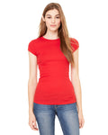 Women's Sheer Mini Rib Short-Sleeve T-Shirt - Red