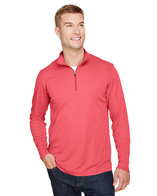 Men's Zone Sonic Heather Performance Quarter-Zip - Sport Red Heather