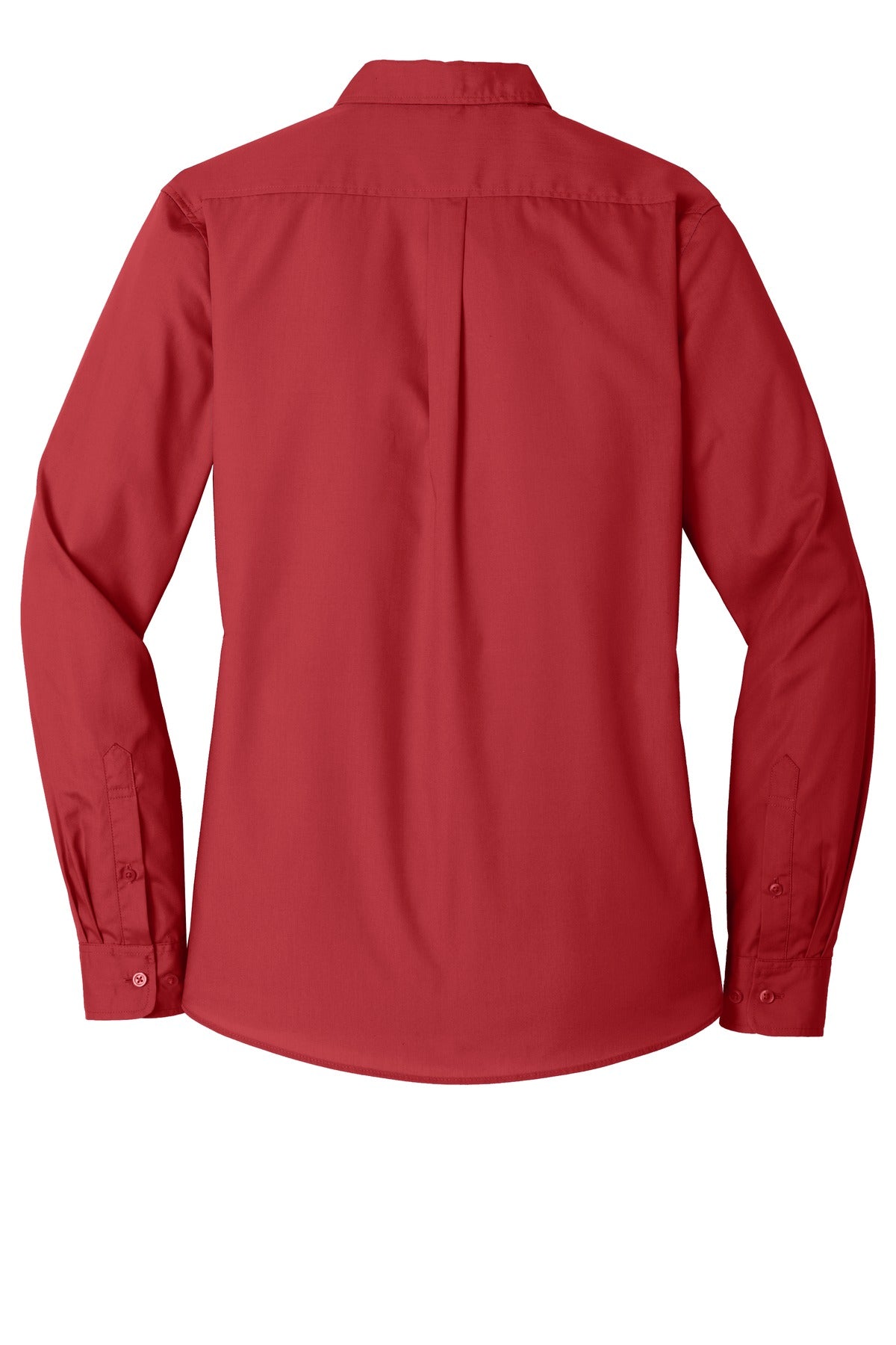 Women's Long Sleeve Carefree Poplin Shirt - Rich Red