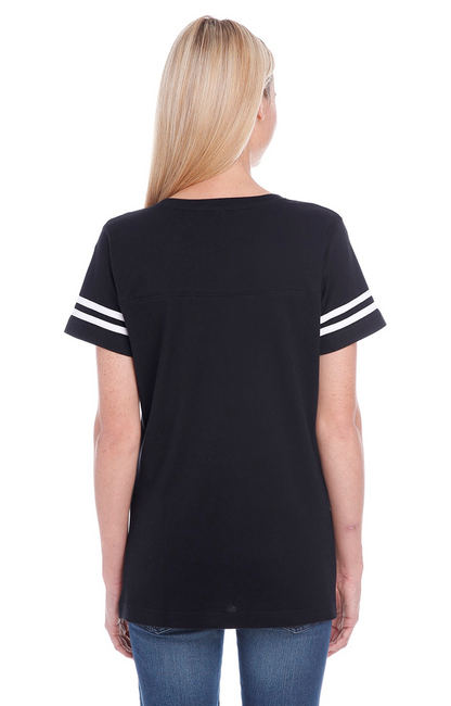Women's Football T-Shirt - Black / White