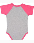 Infant Baseball Bodysuit - Vintage Heather / Vintage Heather Pink