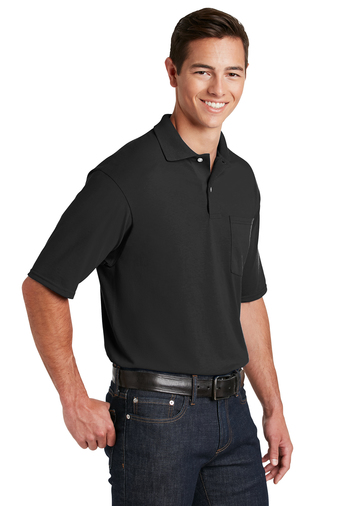 Unisex SpotShield��� Pocket Jersey Polo - Black