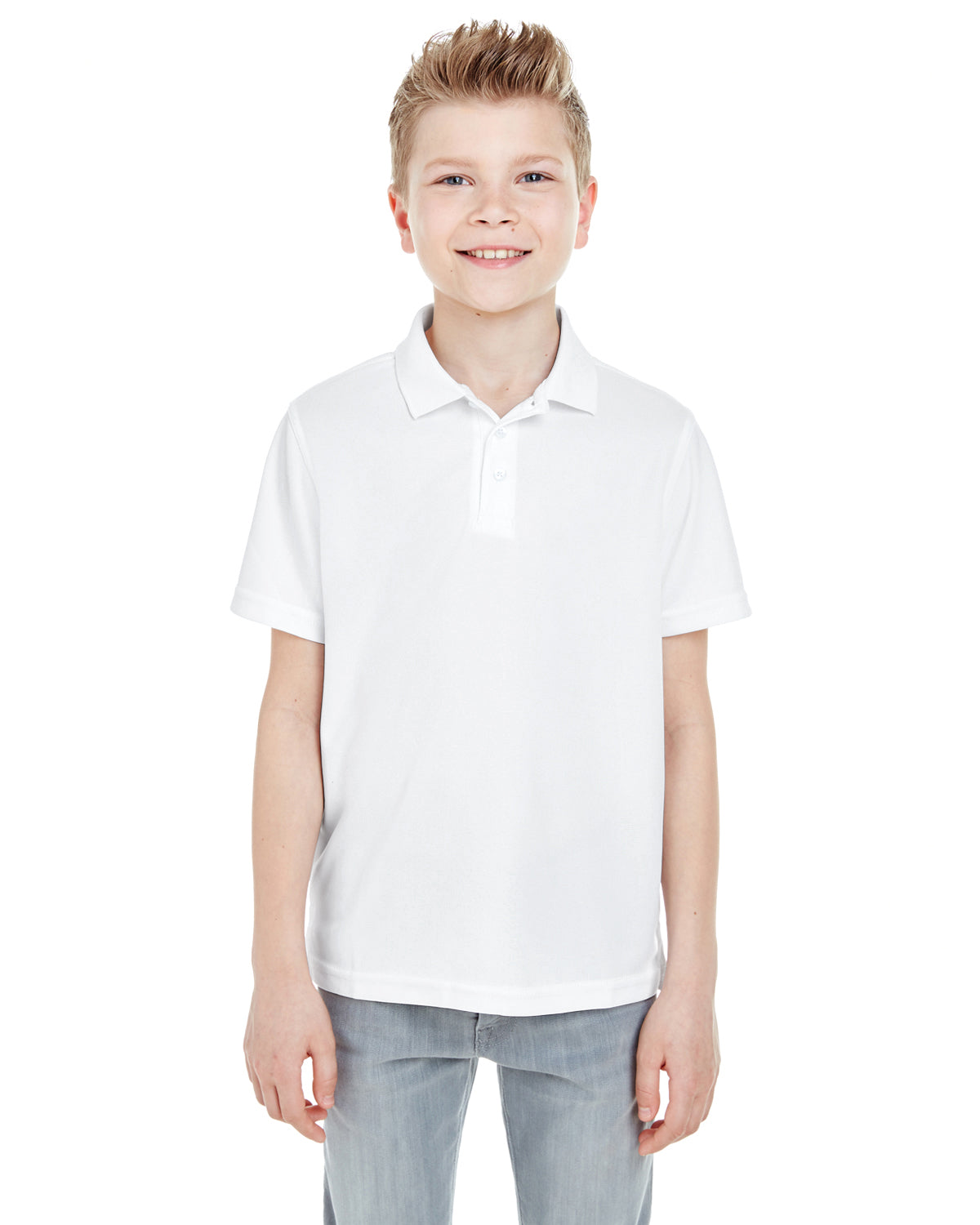Youth Cool & Dry Mesh Piqué Polo - White