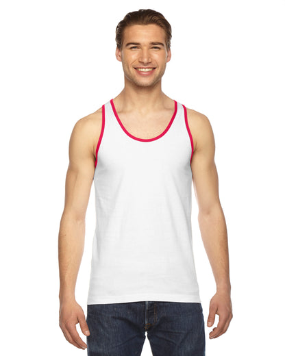 Unisex Fine Jersey Tank - White / Red