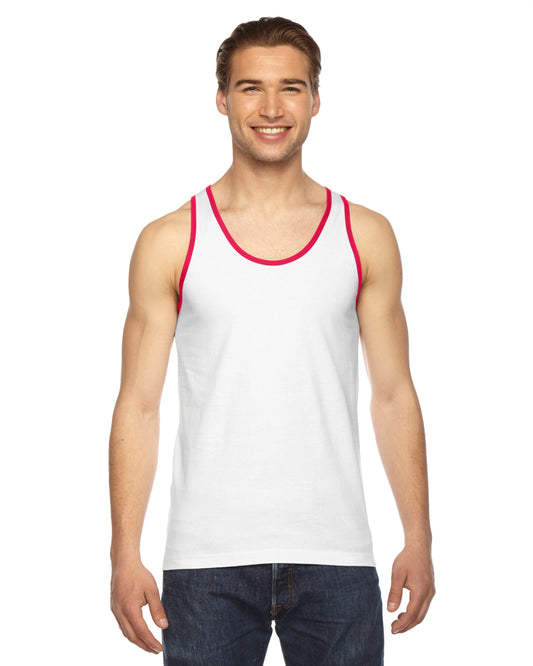 Unisex Fine Jersey Tank - White / Red