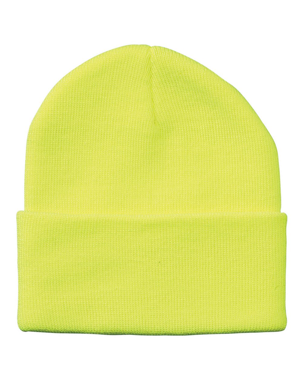 12" Solid Knit Beanie - Neon Yellow
