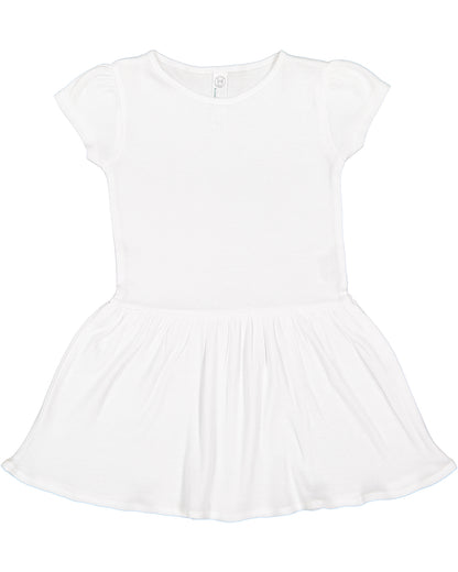 Toddler Baby Rib Dress - White