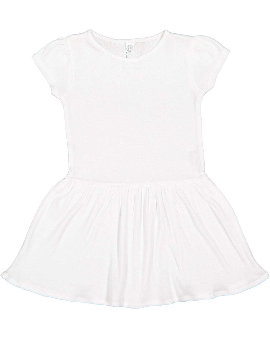 Toddler Baby Rib Dress - White