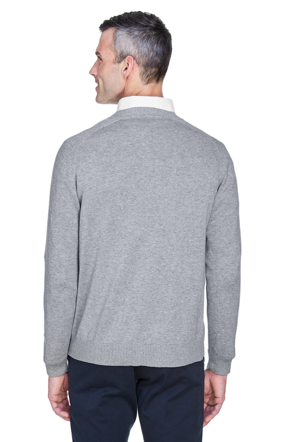 Men's V-Neck Sweater - Gray Heather