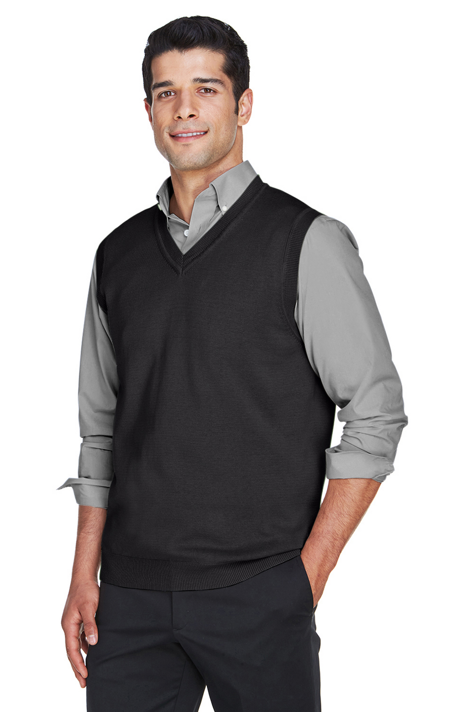 Unisex V-Neck Vest - Black