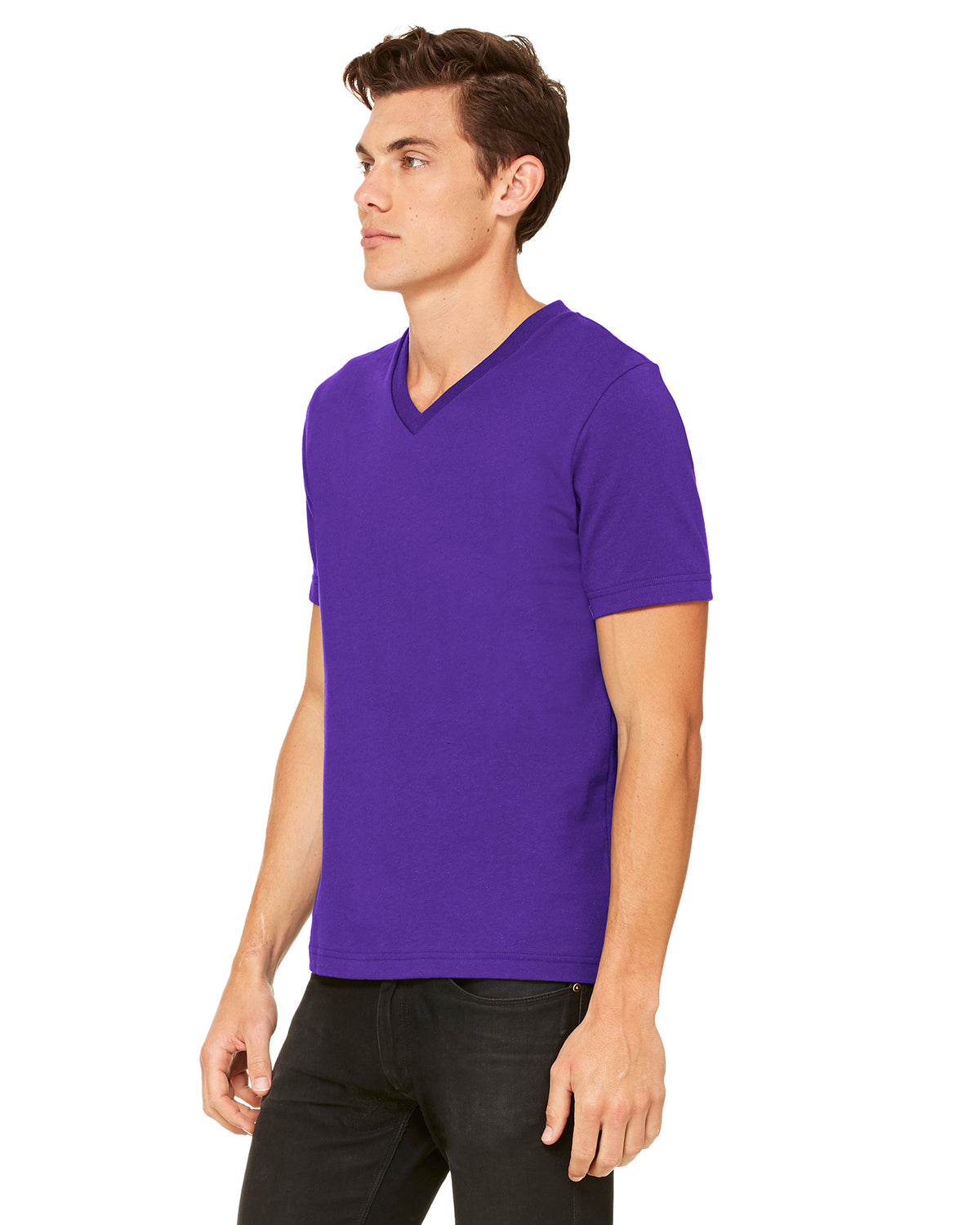 Unisex Jersey Short-Sleeve V-Neck T-Shirt - Team Purple