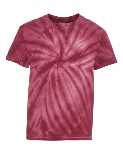 Youth Cyclone Vat-Dyed Pinwheel Short Sleeve T-Shirt - Maroon