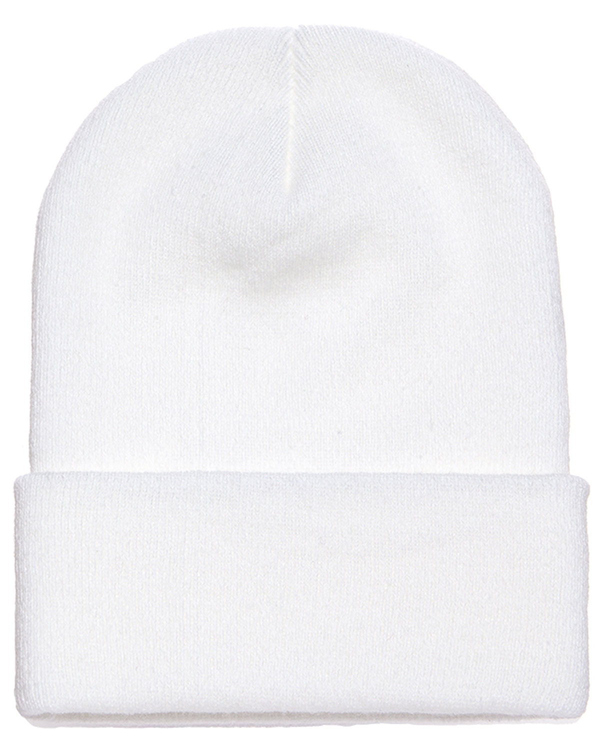 Unisex Cuffed Knit Beanie - White