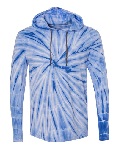 Unisex Tie Dye Hooded Pullover T-Shirt - Royal