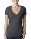 Next Level 6640 - Women's CVC Deep V - Charcoal