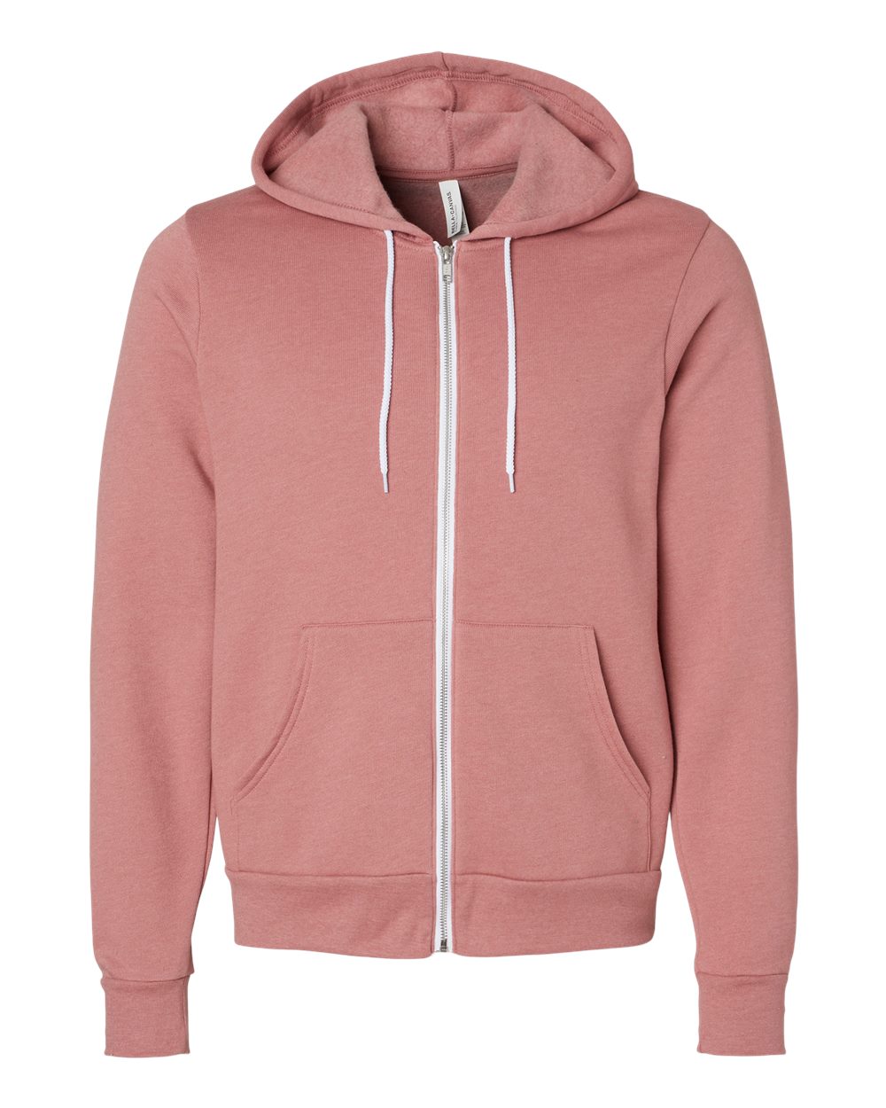 Unisex Poly-Cotton Sponge Fleece Full-Zip Hoodie - Heather Mauve