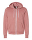 Bella + Canvas 3739 - Unisex Poly-Cotton Sponge Fleece Full-Zip Hoodie - Heather Mauve