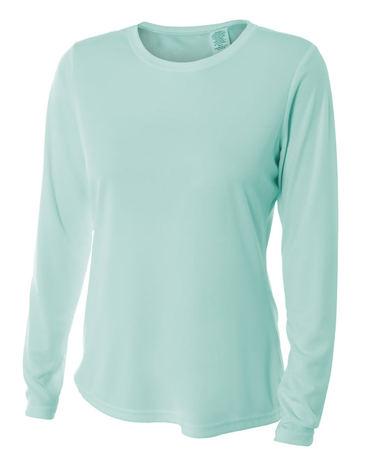 Women's Long Sleeve Cooling Performance Crew Shirt - Pastel Mint