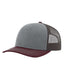 Richardson 112 - Snapback Trucker Cap - Heather Gray / Charcoal / Maroon