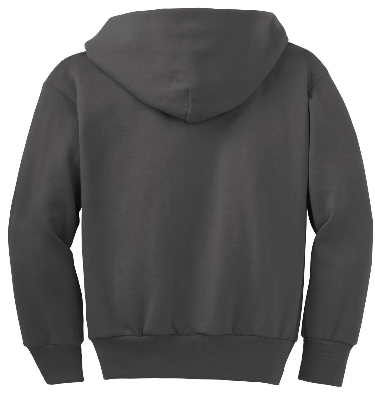 Youth Core Fleece Full-Zip Hoodie - Charcoal