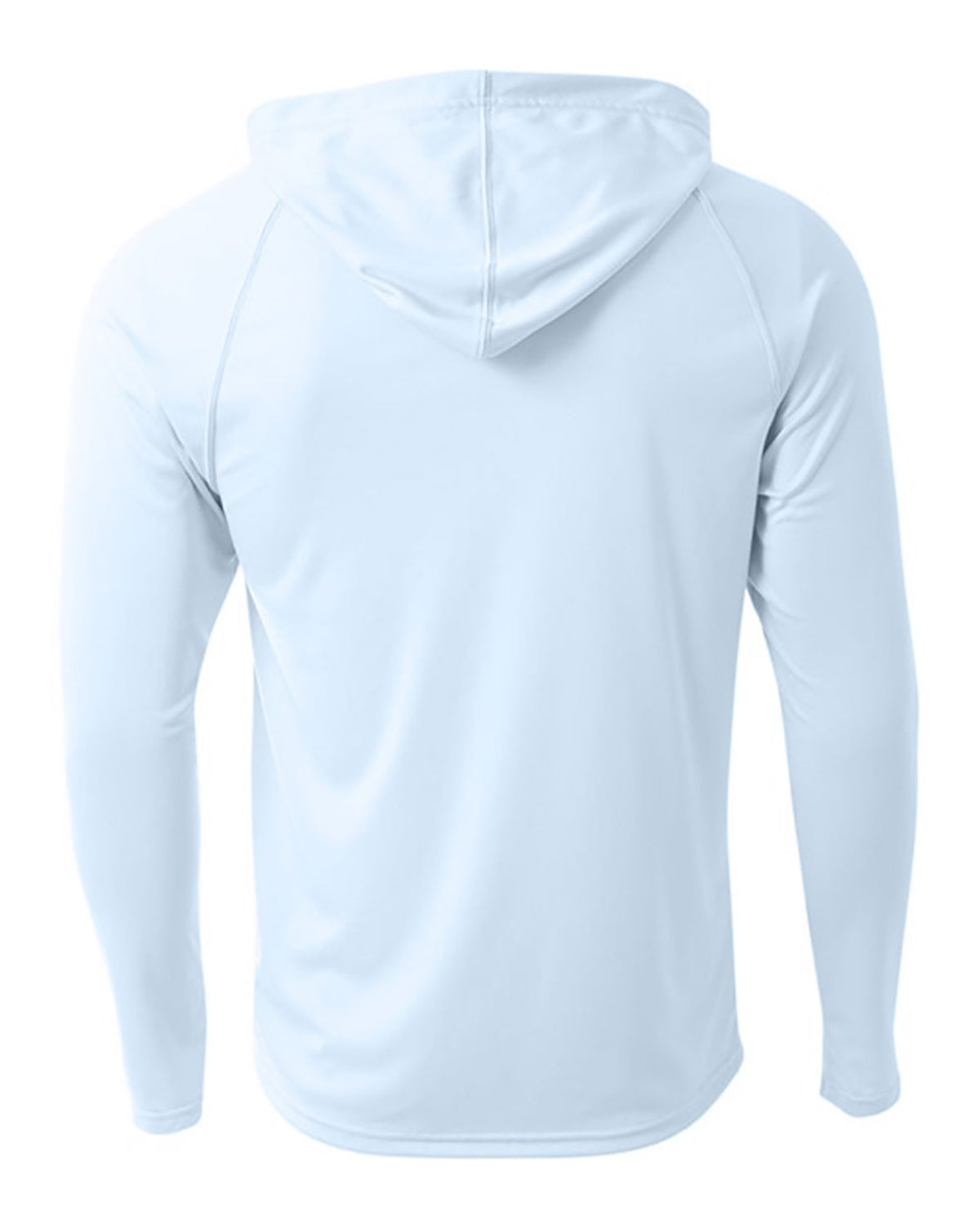 A4 Unisex Cooling Long Sleeve Hooded Tee - Pastel Blue