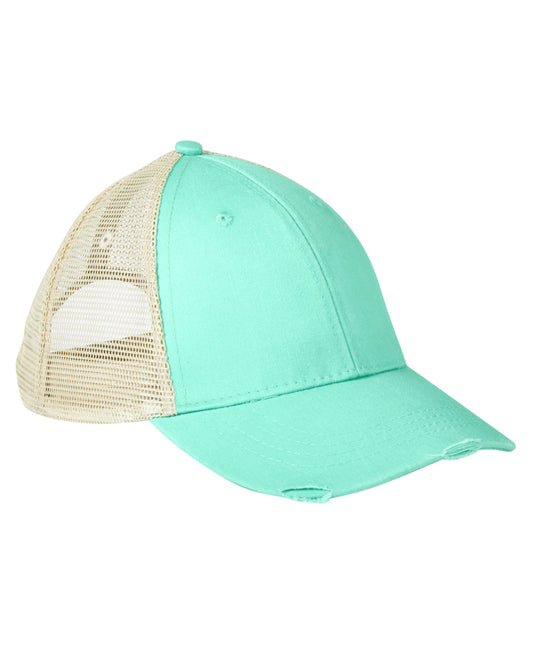 Distressed Ollie Cap - Seafoam / Tan