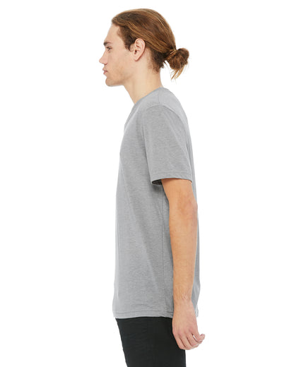 Unisex Triblend V-Neck T-Shirt - Athletic Gray Triblend