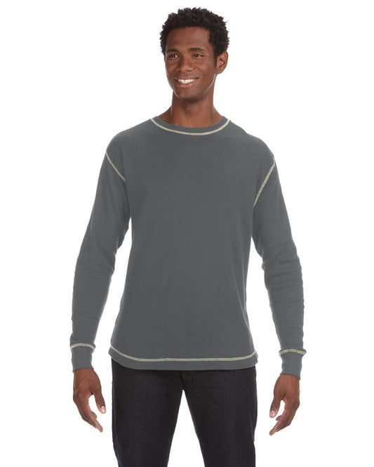 Men's Vintage Long-Sleeve Thermal T-Shirt - Charcoal Heather / Vintage White