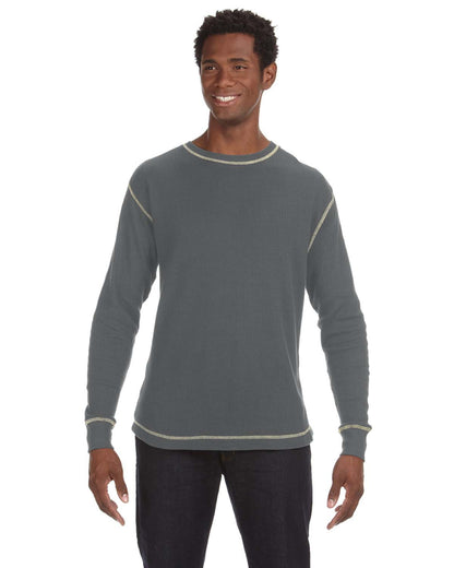 Men's Vintage Long-Sleeve Thermal T-Shirt - Charcoal Heather / Vintage White