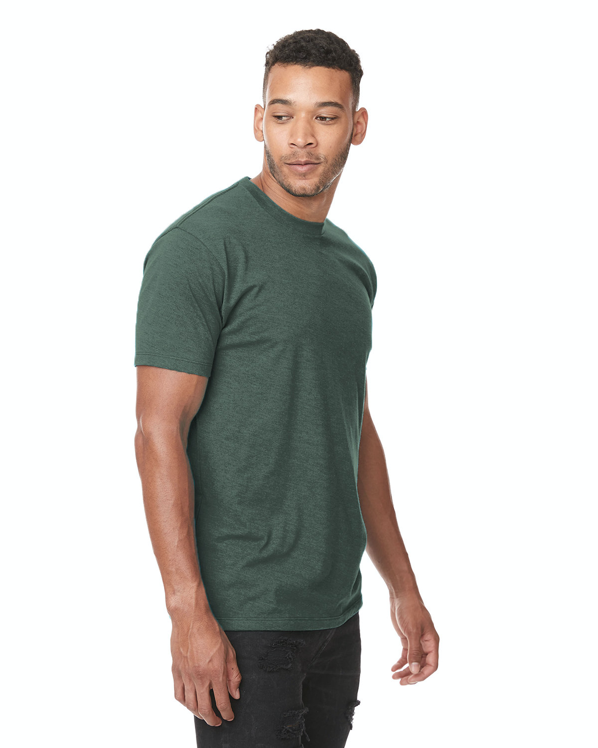 Unisex CVC Crewneck T-Shirt - Heather Forest Green