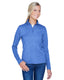 UltraClub 8618W - Women's Cool & Dry Heathered Performance Quarter-Zip - Royal Heather