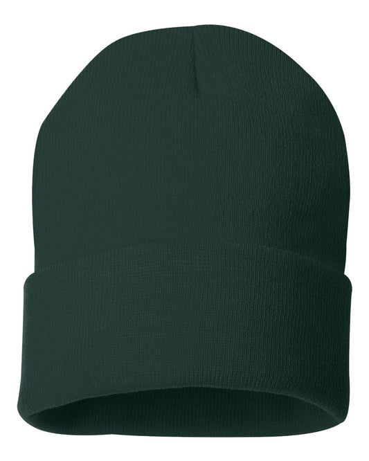 12" Solid Knit Beanie - Forest