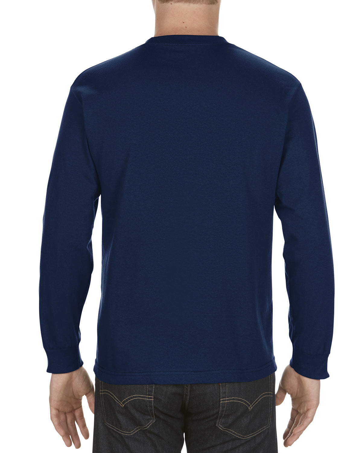Unisex Heavyweight Cotton Long-Sleeve T-shirt - Navy