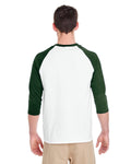 Unisex Heavy Cotton��� 3/4-Raglan Sleeve T-Shirt - White / Forest