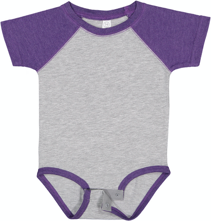 Infant Baseball Bodysuit - Vintage Heather / Vintage Purple