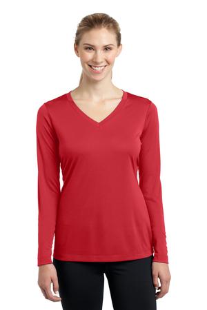Women's Long Sleeve PosiCharge Competitor V-Neck Tee - True Red