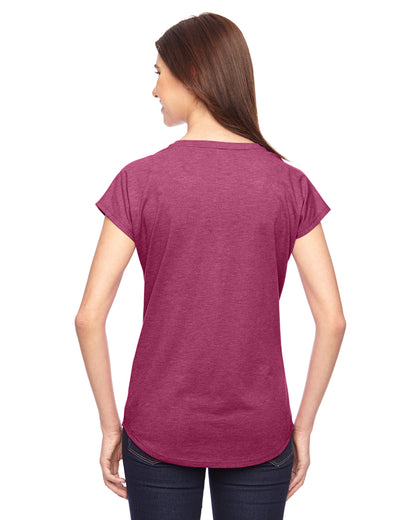 Women's Triblend V-Neck T-Shirt - Heather Raspberry