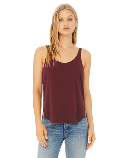 Women's Flowy Side Slit Tank - Maroon