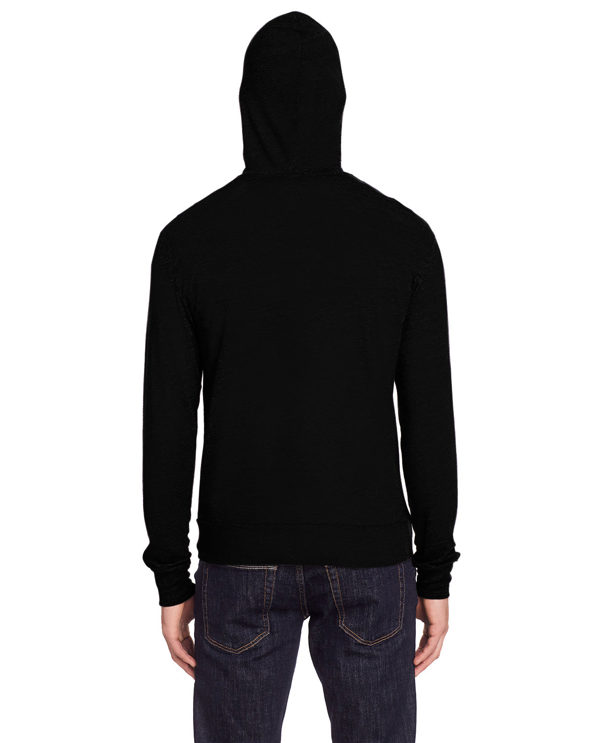 Unisex Triblend Full-Zip Light Hoodie - Solid Black Triblend