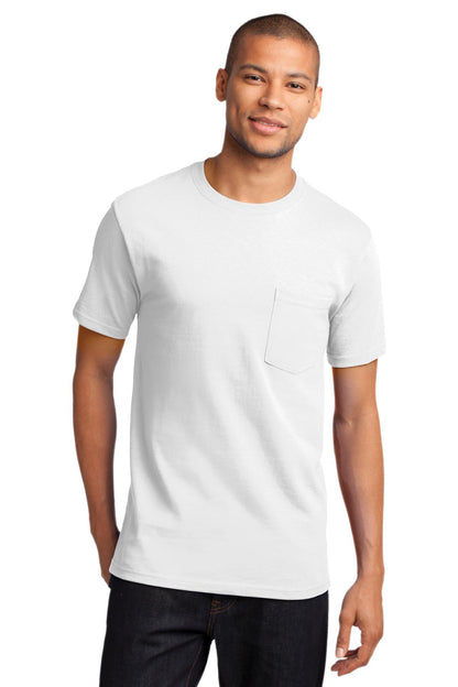 Unisex Tall Essential Pocket Tee - White