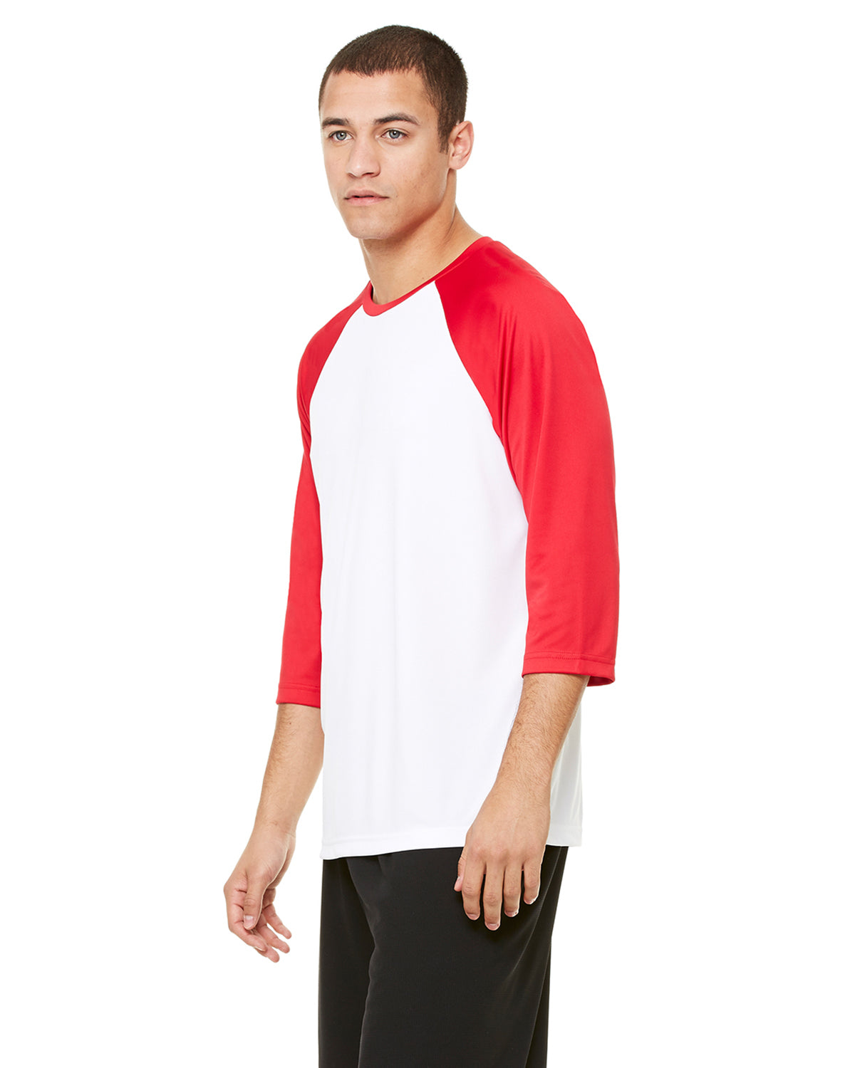 Unisex Baseball T-Shirt - White / Sport Red