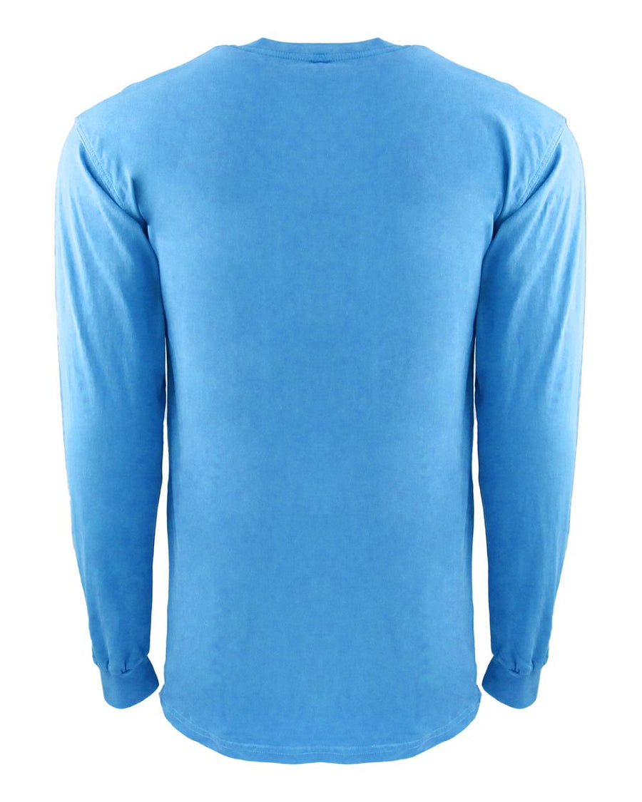 Unisex Inspired Dye Long-Sleeve Crew with Pocket - Ocean