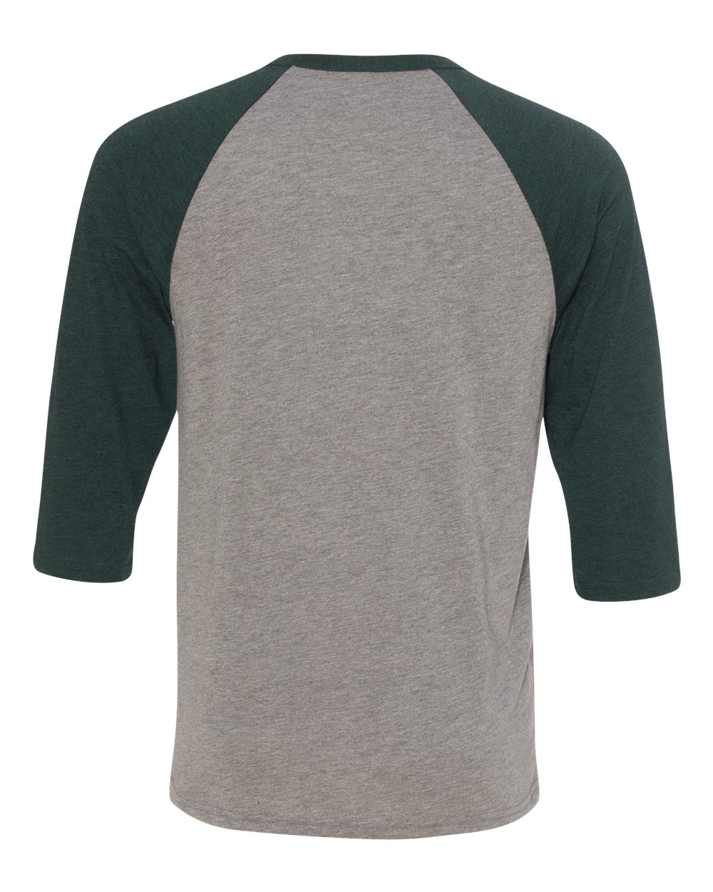 Unisex 3/4-Sleeve Baseball T-Shirt - Gray / Emerald Triblend
