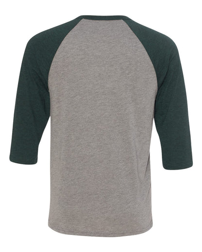 Unisex 3/4-Sleeve Baseball T-Shirt - Gray / Emerald Triblend
