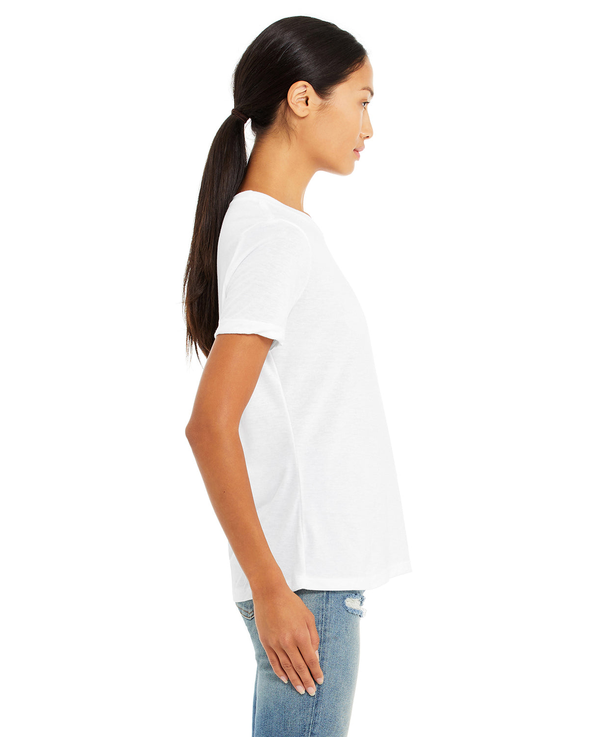 Women's Triblend Relaxed Jersey Short-Sleeve T-Shirt - Solid White Triblend